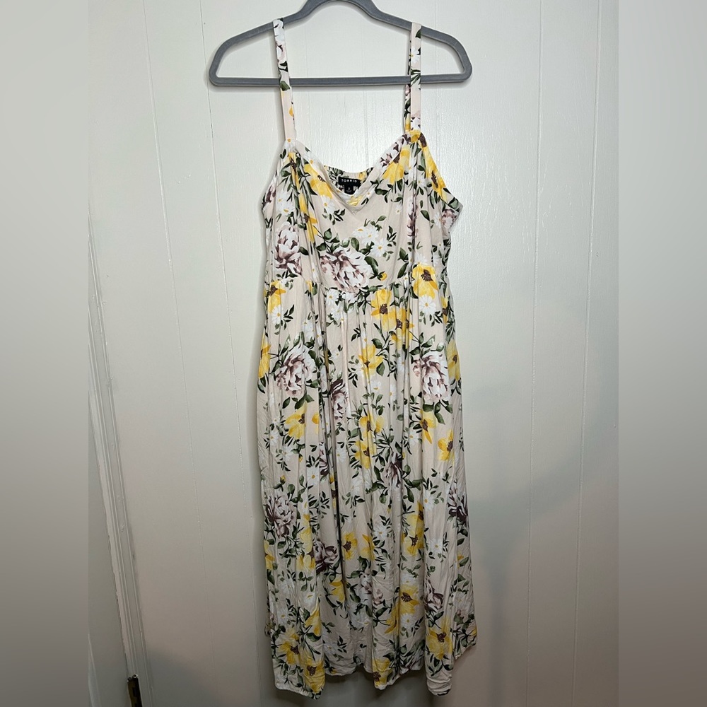 Torrid Midi Challis Floral Dress, 2 (18/20)